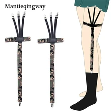 Mantieqingway для мужчин камуфляжная рубашка с принтом держатели подвязки нейлоновая рубашка подтяжки эластичные носки подвязка ремень ремни