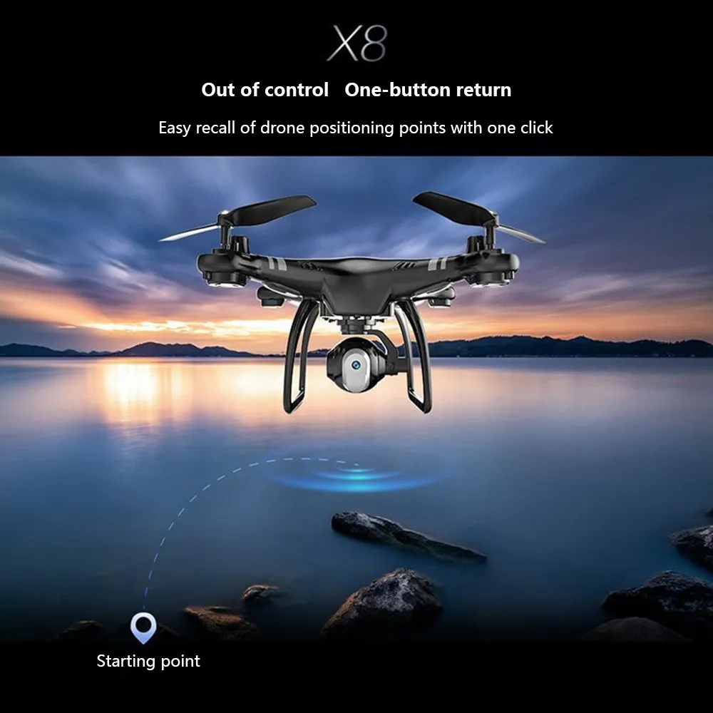Дрон X8 HD воздушный Квадрокоптер для фотографий профессиональный давление