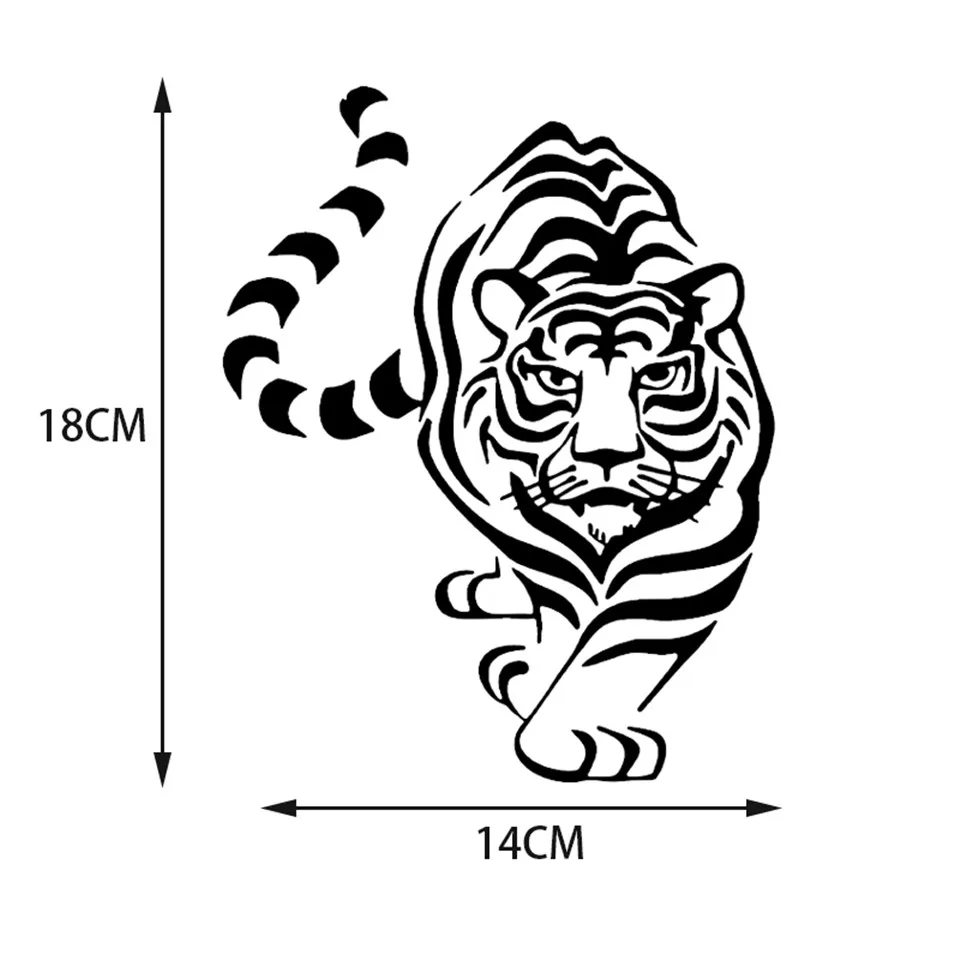 Beastmaster Tiger Reflective Stickers Tiger Head Lamp Eyebrow Car Tail Totem Modified Car Stickers BlackSilverlaser (2)