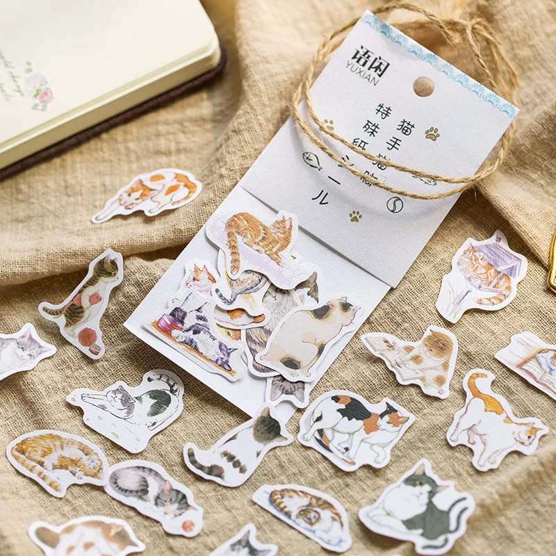 

50PCS/LOT Floral Paper Stickers Pack Lovely Coffee Diary Cat Life DIY Decoration Supplies