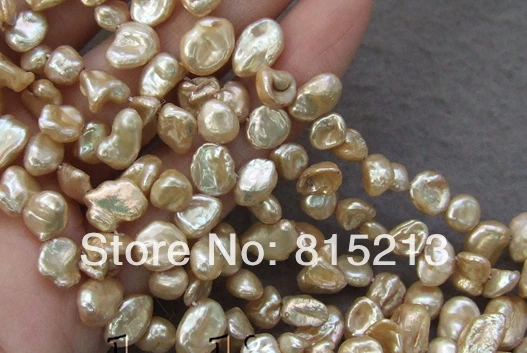 

wb 0066 3pc 6x7mm Champagne Keshi Pearl Bead 15.5