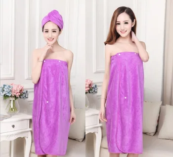 

Dropship Microfiber Bath Towels Magic Quick Dry Wearable Bath Robe Gawn Dress For Woman Lady 135x80cm Bathing Beach Wrap Skirt