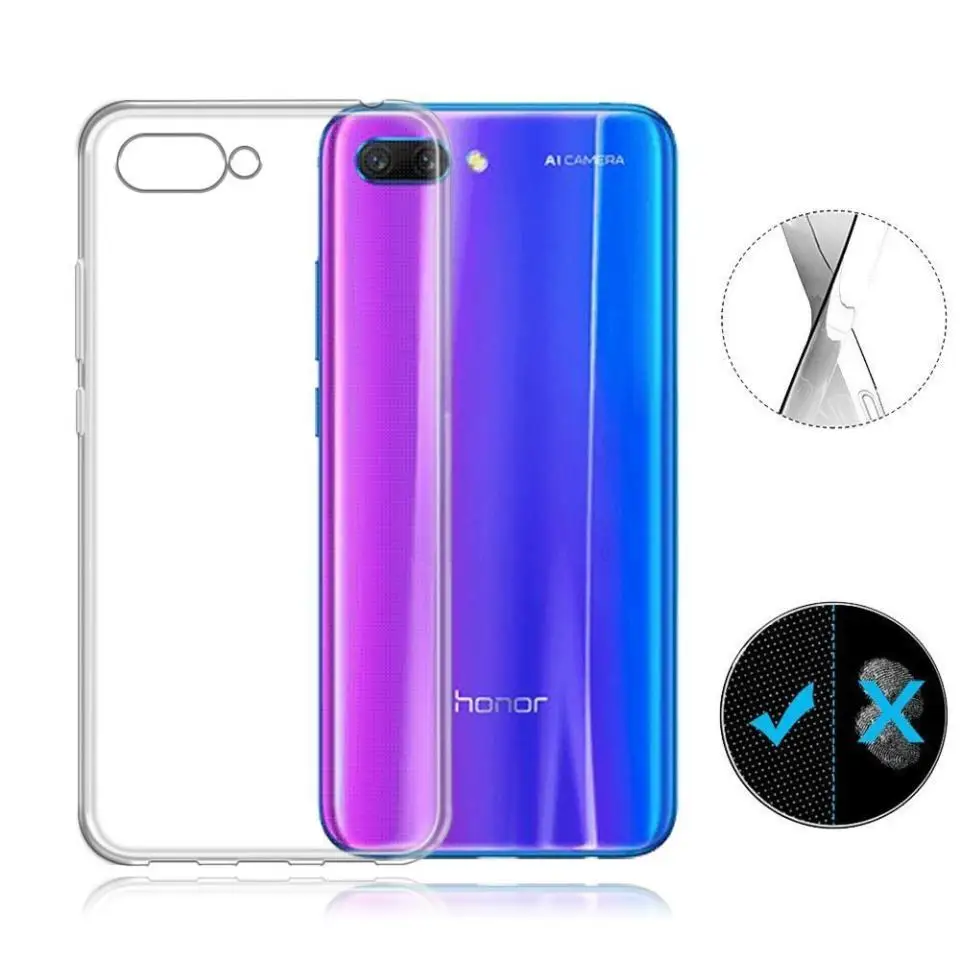 Чехол для Huawei Honor 10 10i 20i 9 8S 7A 9Prime 9Lite ультратонкий прозрачный мягкий гелевый