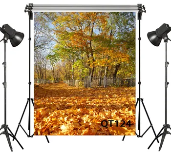 

LB Polyester & Vinyl Autumn Forest Yellow Fallen Leaves Backdrops Background For Photography Studio Backdrop Photo Props Decor