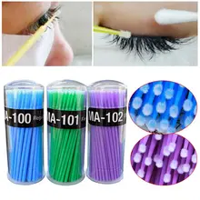 100 шт./упак. 3 цвета одноразовые наращивание ресниц кисти микро индивидуальные Аппликаторы Удаление ресниц инструменты расширение ватный тампон