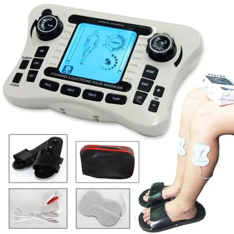 Dual channel Massage Machine Pain Relief Nerve Muscle Tens Electro