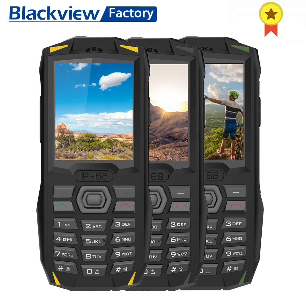 

Blackview BV1000 3000mAh IP68 Tri-proof mobile phone 2.4 inch dual SIM dual standby torch FM radio loud speaker music cell phone