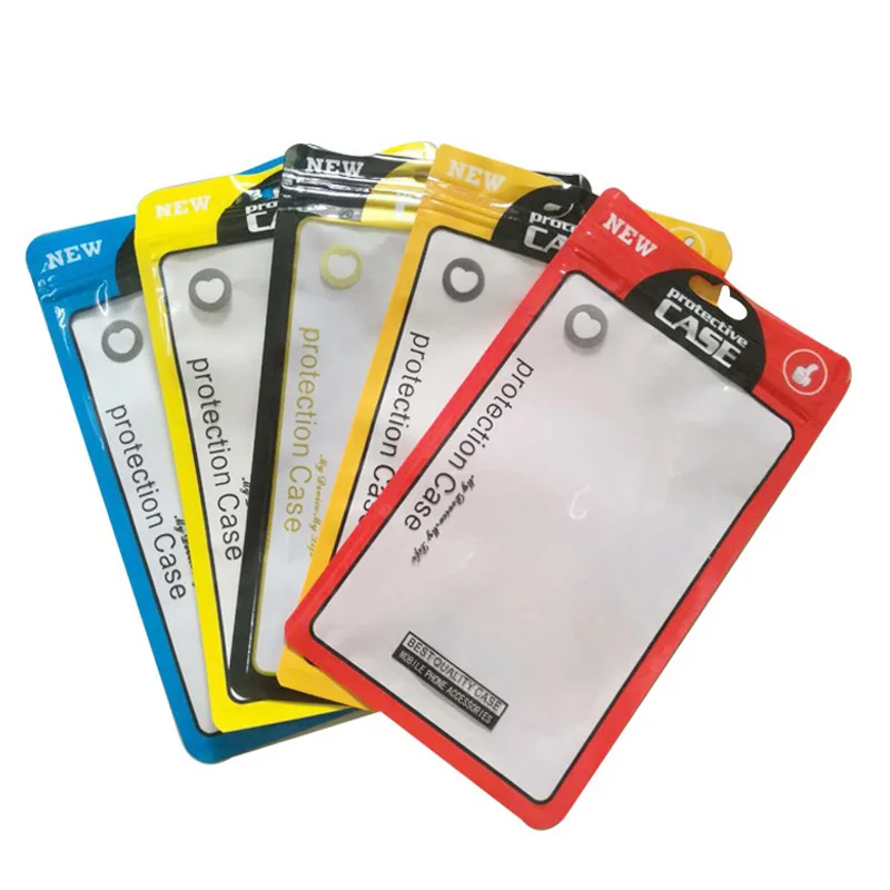 

5000Pcs/ Lot 12*21cm Plastic Zip Lock Cell Phone Case Event Bags With Hang Hole For Mobile Phone Shell Packaging Zipper Bag
