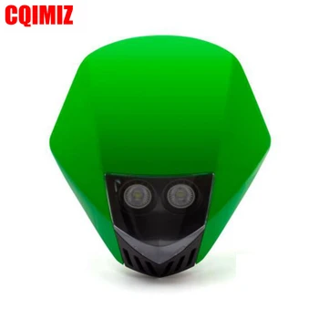 

Green Motocross Headlight LED Double Twin Light Bulb Motorcycle Headlamp For KTM CRF YZF WRF KXF KLX RMZ DRZ Enduro Dirt Bike