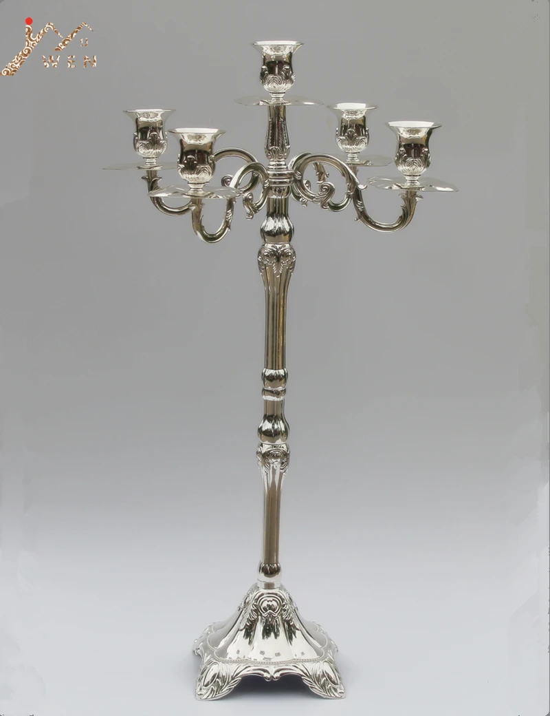 Buy Wholesale silver plated 5 arms metal candelabra