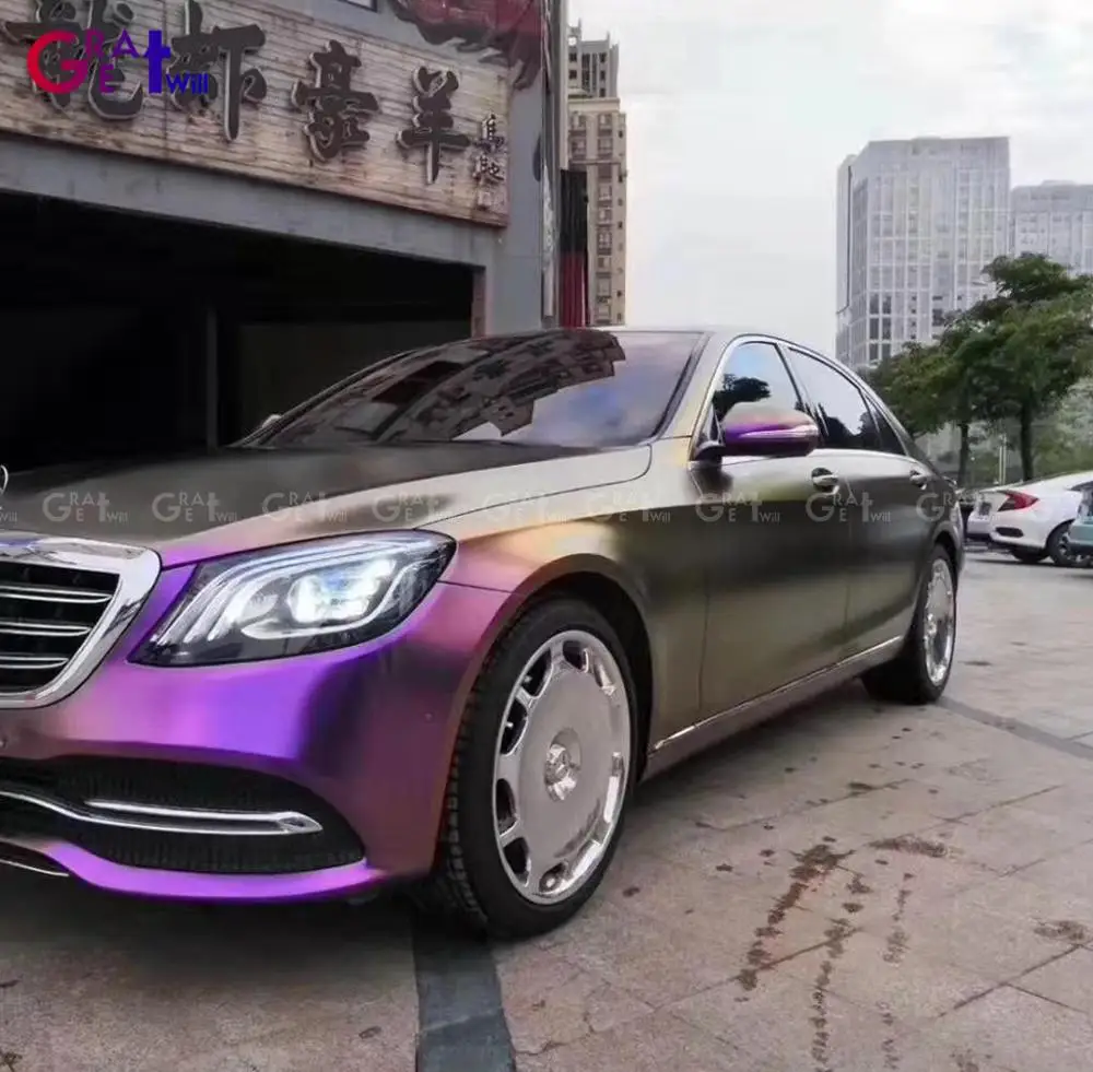 

Satin Diamond Purple To Brown Vinyl Wrap Film Car Wrap Foil For Car Sticker With Air Free Bubble Size 1.52x20M/Roll