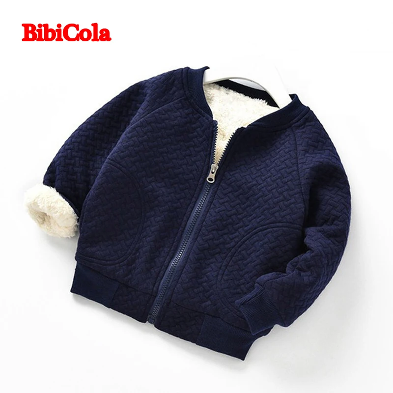 Детская утепленная куртка BibiCola повседневная бархатная парка в клетку для