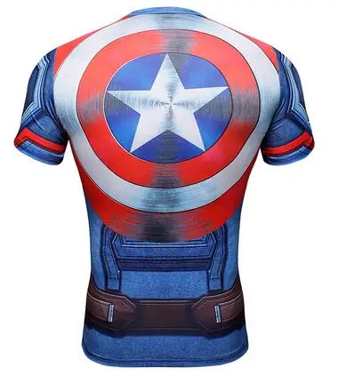 Футболка Капитан Америка щит Civil War футболка с 3D принтом Футболки мужские Марвел Мстители 3 Железный человек фитнес тренажерный зал Мужская футболка для бега - Цвет: 1