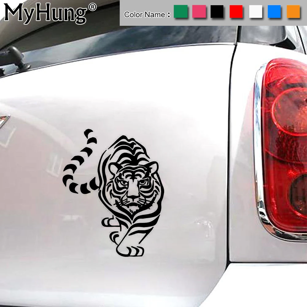 

18*14CM Stylish Tiger Car Stickers Animal Creative Cartoon Sticker For Universal Car Vinyl Decals Window Accessories Car Styling