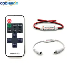 5-24 в мини РЧ Беспроводной светодиодный контроллер управления 5 в 12 В 24 В Диммер для светодиодной ленты лампы лампочки затемнения DC разъем провода дистанционного управления
