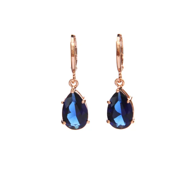 Aliexpress Zoshi Brand Royal Blue Zircon Earrings For Zoshi Brand Royal Blue Zircon Earrings For S Small Drop Women Whole Gold Pated Jewelry
