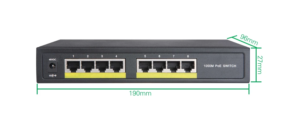 TS8208-4P 4 порт полный гигабитный коммутатор POE Switch, 4 PoE порта, 8 портов 10/100/1000 м переключатель ieee802.3af/at