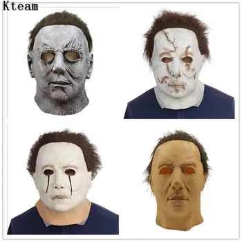 

Top Grade!!!Michael Myers Mask Halloween 2018 Horror Movie Cosplay Adult Latex Full Face Helmet Halloween Party Scary Prop