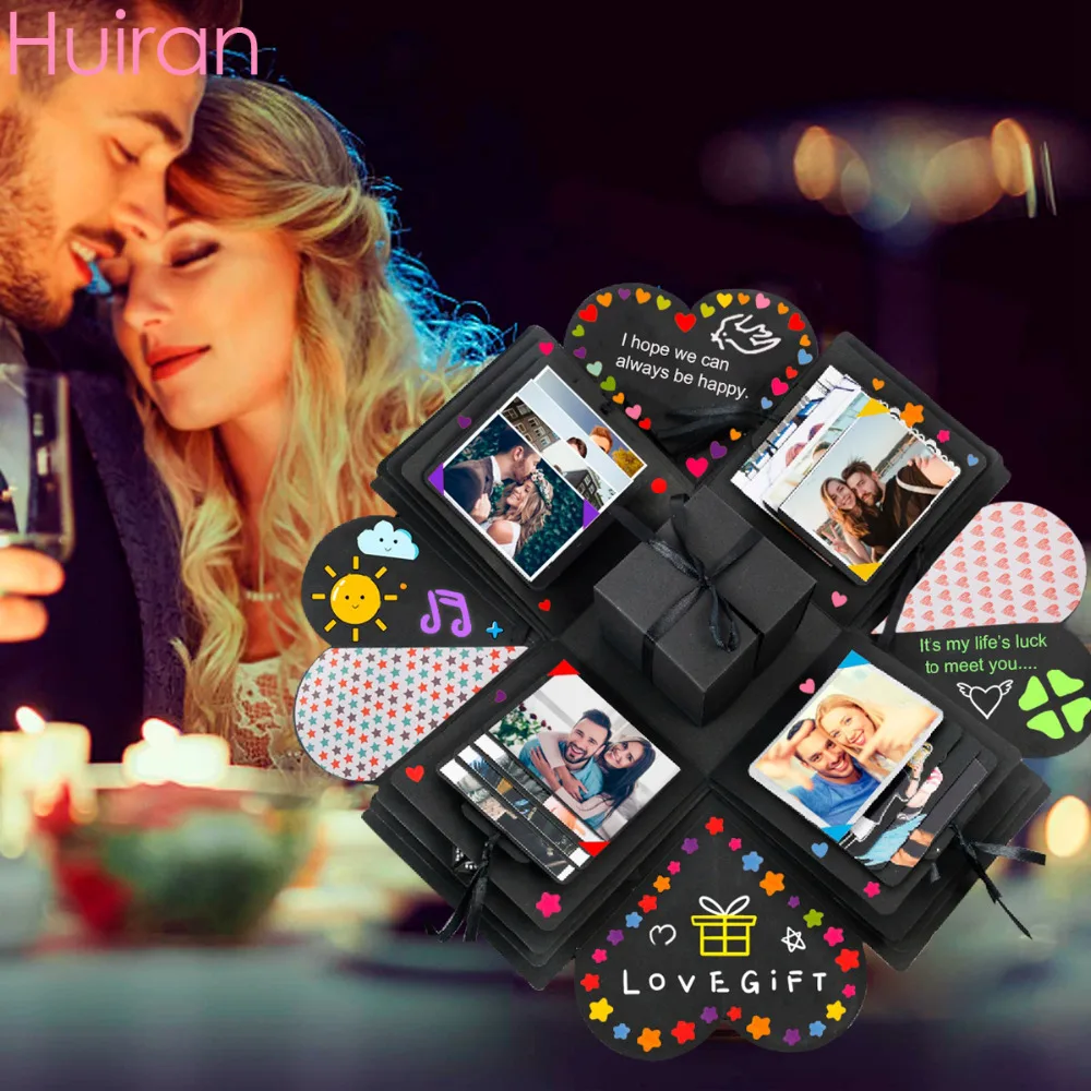 

Huiran Birthday Explosion Box For Birthday Valentine Wedding Gift With DIY Accessories Cardboard Box Gift Bag Surprise Box