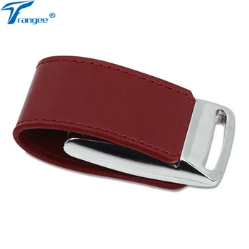 

Trangee USB Flash Drive Leather Pendrive 8GB 16GB 32GB USB 2.0 Flash Memory Stick 4GB Gifts Metal Pen Drive