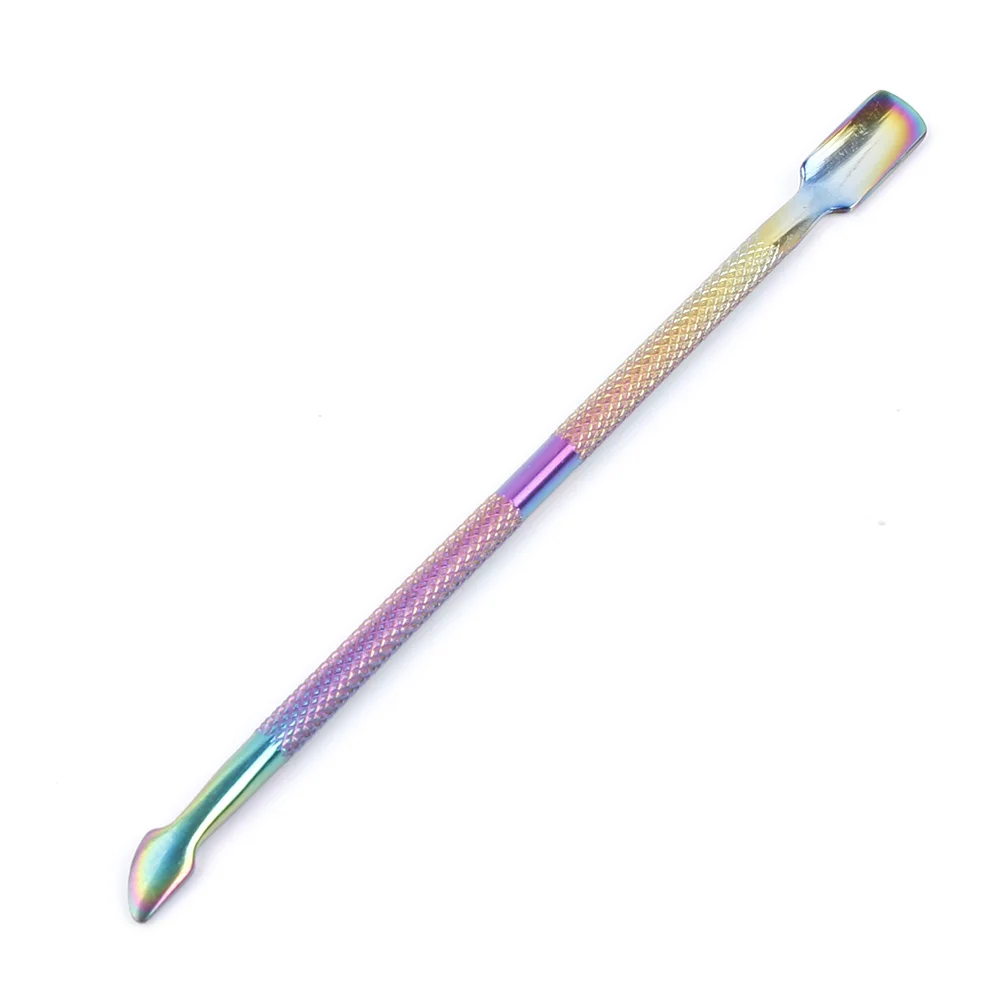 

1PC 12.5cm Double-end Rainbow Pusher Cuticle Pusher Dead Skin Remover Manicure Nail Art Woman Lady Nail Clean