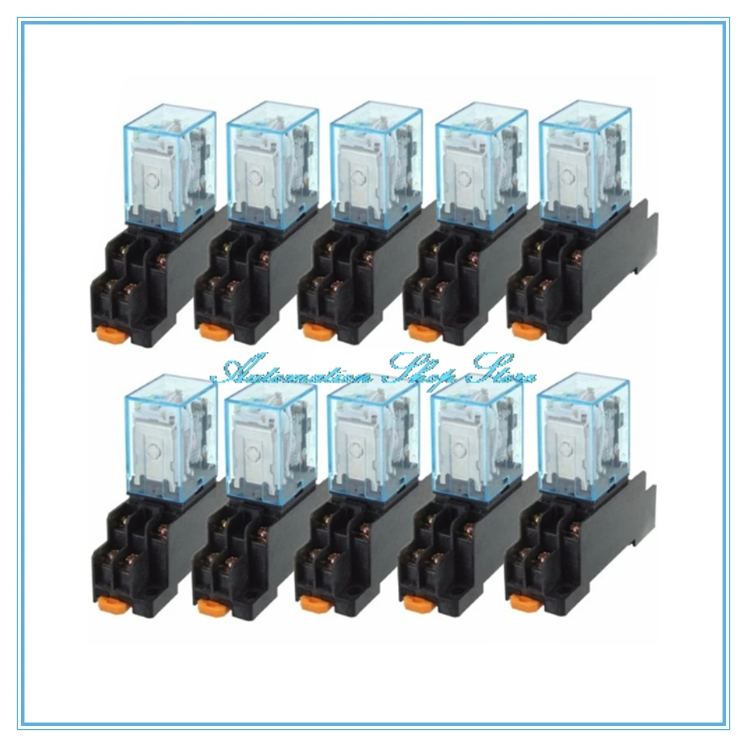 Новинка 10 шт. реле мощности катушки DPDT LY2NJ HH62P 12 В 24 переменного тока 220 А 8