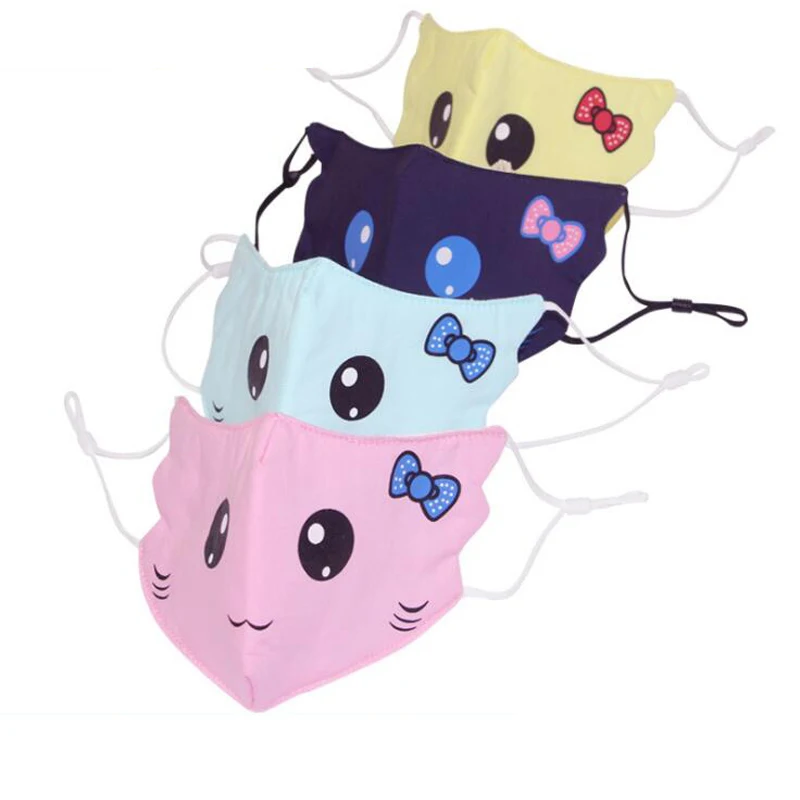 

New children's protective mask cotton creative printing dustproof warm washable mask