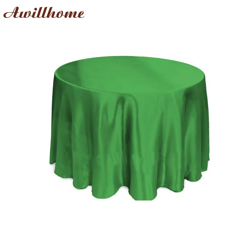 free shipping 10 pcs 108in Green round table linens for weddings satin