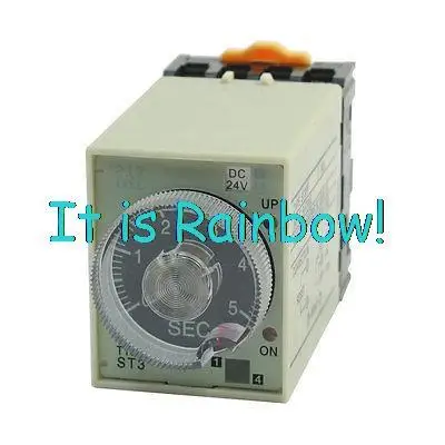 

Free Shipping ST3PF DC24V 8Pin SPDT 0-5 Seconds Time Delay Timer Relay w Socket