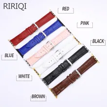 Качественный ремень из коровьей кожи Браслет для Apple watch band 44 мм 38 мм для iWatch Новая серия 1 2 3 4 черный ремешок для часов