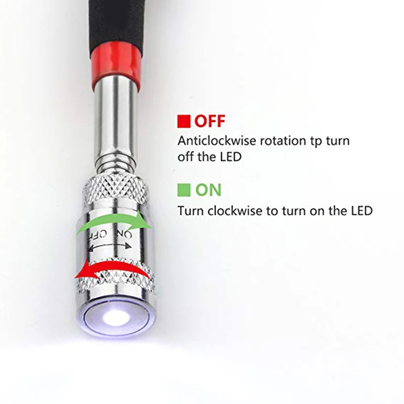 ZK20 80 см Домашний Мини светодиодный магнитный инструмент Телескопический инструмент для захвата отвертка гайки и болты металлические ручные инструменты Прямая поставка