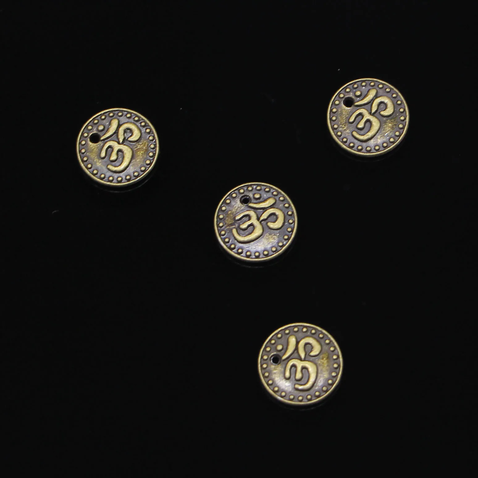 

15pcs Antique Bronze double sided yoga om Charms for DIY Bracelets Jewelry Findings 15mm