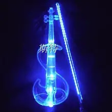 Кристальная акриловая скрипка синий S Led электронная скрипка электро-акустическая скрипка 4/4