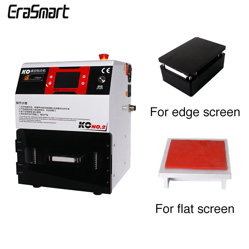  KO NO.2 Newest Upgrade Vacuum Edge Screen Lcd Laminating And Bubble Removing Machine with Edge Moul