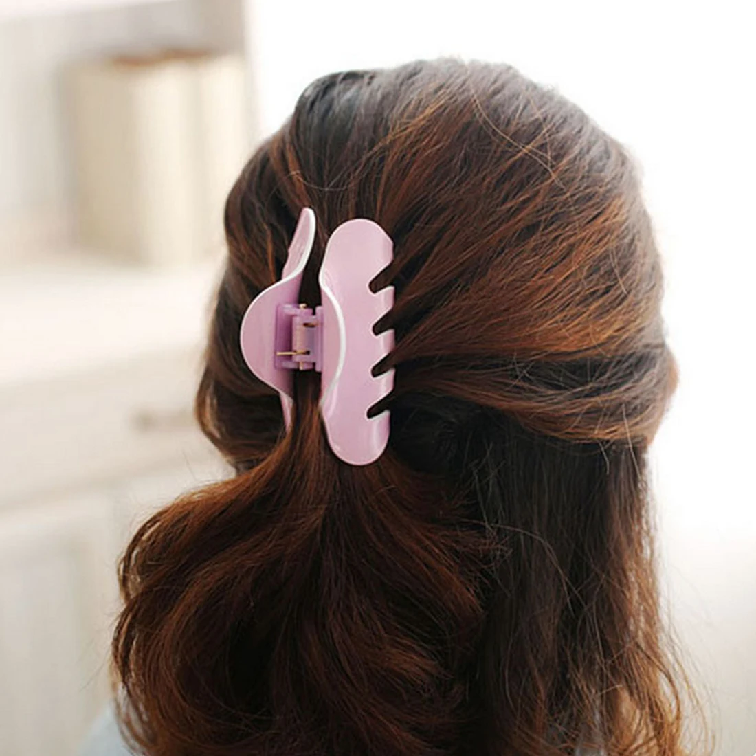 Women Hair Clip Large Size Acrylic Hairpins Solid Color Women Hair Crab Hair Claws Women Make UP Washing Tool Hair Accessories