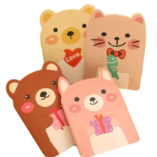 4 шт./партия, милый мультяшный медведь, 20 листов, блокнот, креативный корейский вентилятор, блокнот для кошек, детские канцтовары, случайный цвет