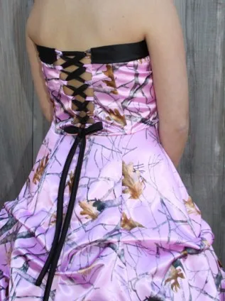 New Fashion Pink Camo Wedding Dress With Pink Tulle Camouflage