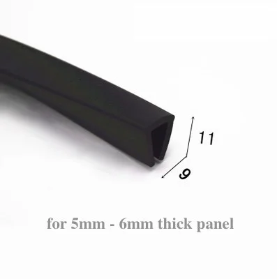 Rubber U Strip Edge Shield Encloser Bound Glass Metal Wood Panel Board Sheet for Cabinet Vehicle Thick 0.5mm- 10mm x 1m Black - Цвет: same as the pic-12