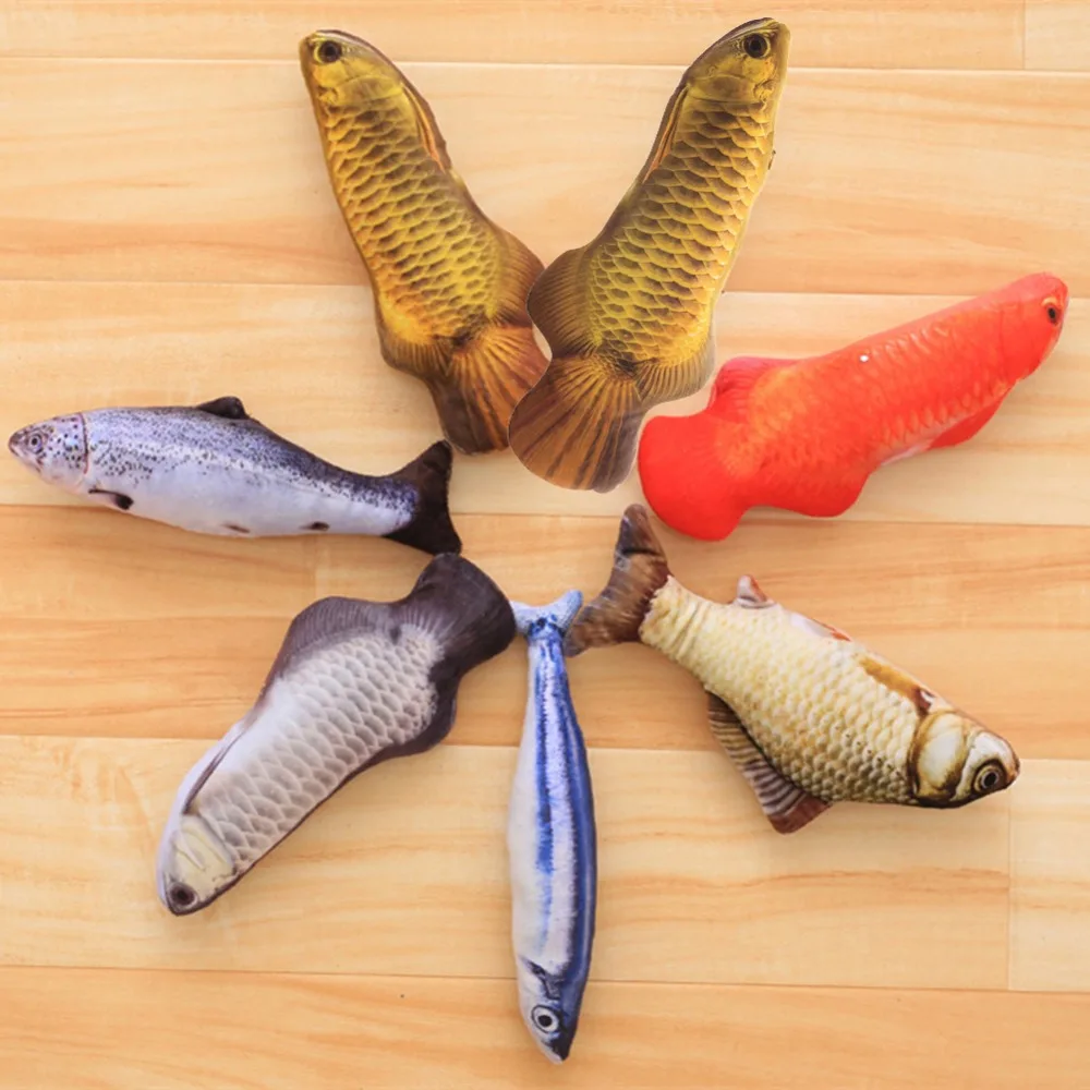 TINGHAO 20 40CM Fish Shape Cat Favor Toy Catnip Fish Stuffed Pet Cat