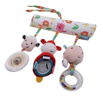 

Baby Stroller Toys Newborn Rattles Ring Bells Appease Animals Happy Farm Crib Bed Stroller Hanging Plush Toy