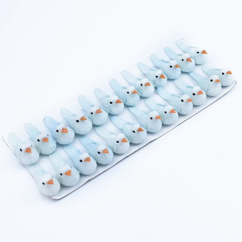 24pcs Artificial Plants Fake Foam Needlework Bird Fridge Sticker Christmas Wreath Decorations for Home Wedding Party Kids Toys 