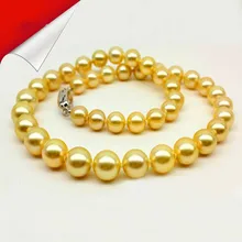 Natural pearl necklace Sallei south sea gold shell necklace round Women gift Necklaces Statement friend necklaces Jewelry gifts
