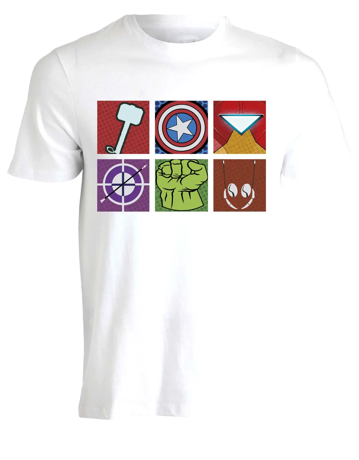 Men's Fashion t-shirt Les Vengeurs inspire Marvel Pop Art Assemble Heros Iron Man T-shirt Haut | Мужская одежда