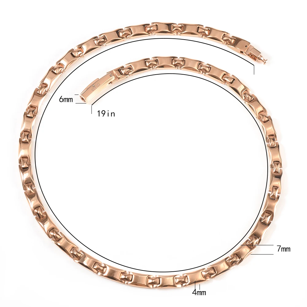 Ювелирный Набор Wollet, 99.999% германий, магнитное ожерелье из чистого титана, вольфрамовый браслет, забота о здоровье, гематит, розовое золото