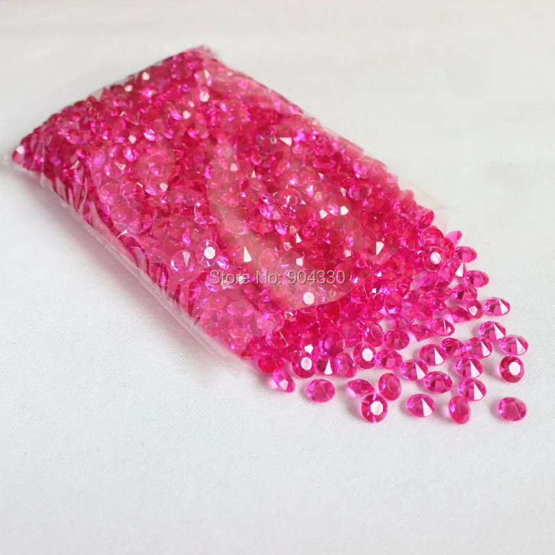 

Free Shipping LANZZAY 500pcs Fuchsia 8mm 2 Carat Crystal Acrylic Diamond Confetti Wedding Party Decoration Table Scatters