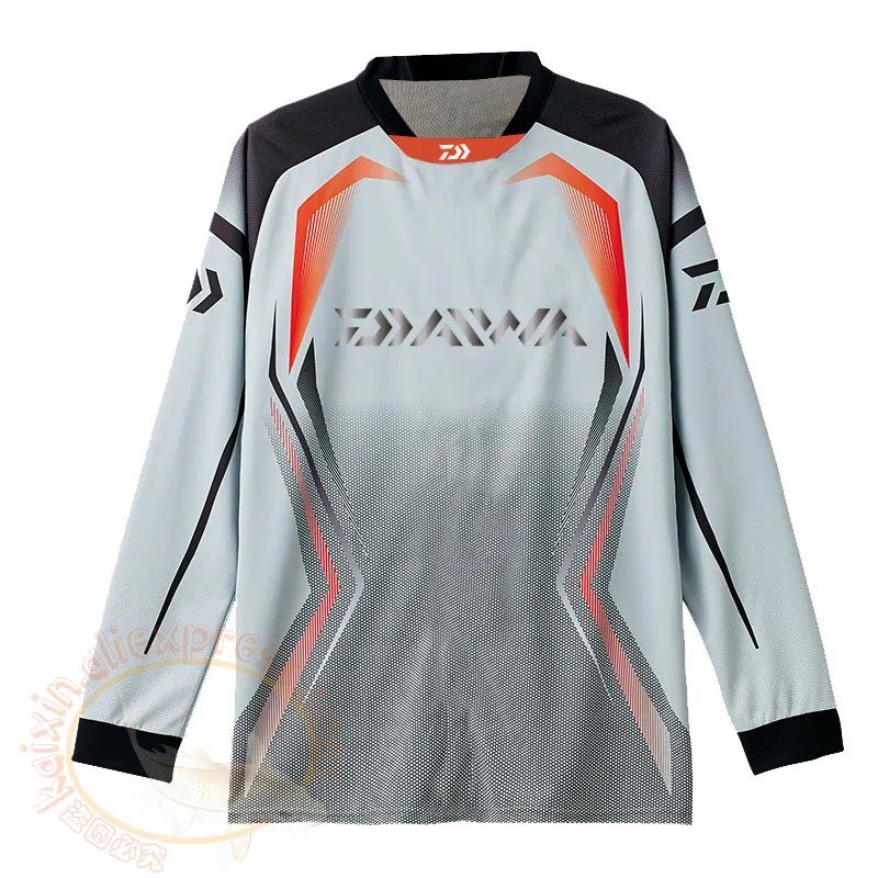 Стиль Daiwa Мужские Спорт на открытом воздухе для рыбалки, с длинным рукавом, одежда для защиты от УФ/дышащий/быстросохнущий Костюмы модные рубашки