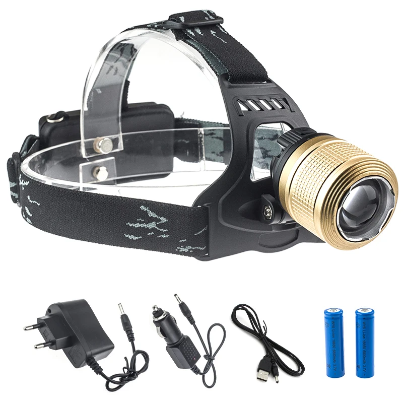 

18650 CREE T6 headlamp 10000 Lumen Frontal Torch Powerful Led Light Head Fishing Hunting Flashlight with EU/US/UK/AU charger