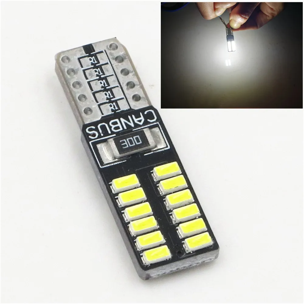 

XYIVYG 1x T10 canbus led 24led 3014smd t10 Led Canbus Car Smd Light w5w led 194 t10 24smd canbus led Bulb No Obc Error White 12V