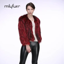 Milyfuer Silver Fox Fur Coats Women Fashion Keep Warm Full Pelt Knitted Short Natural Fox Fur Coat Winter Thick Real Fur Jackets
