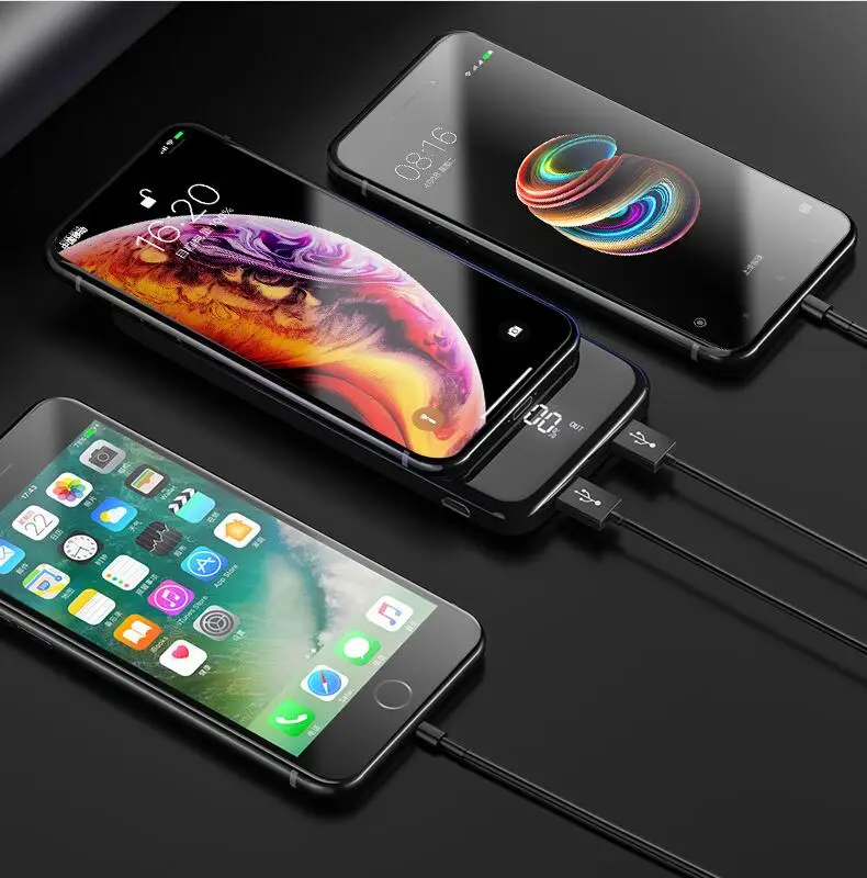 Беспроводное зарядное устройство для samsung S9 S10 iphone 11 XR 10000 мАч|Внешние